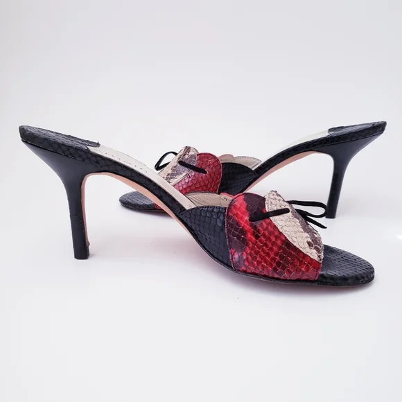 Vintage Amalfi Snakeprint Leather Slip-on Heels - Picture 7 of 14